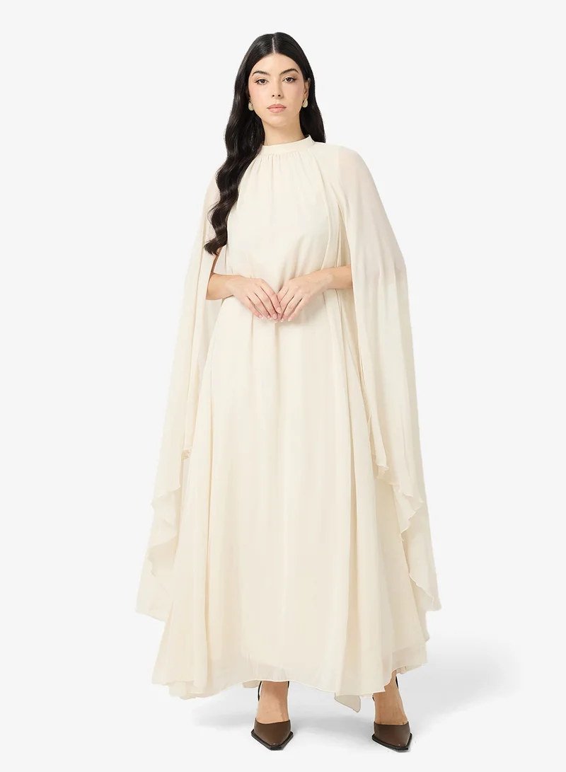 VERO MODA Cape Sleeve High Neck Maxi Dress